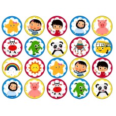 T420965 set 20 mini discuri decupate din vafa caketoppers Little Baby Bum D5cm